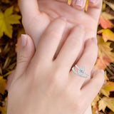 Two Piece Pear Teardrop Natural Stone Ring