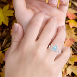 Two Piece Pear Teardrop Natural Stone Ring