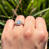 Round Natural Stone Curved Art Deco Ring