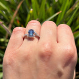 Oval Natural Stone Curved Art Deco Ring