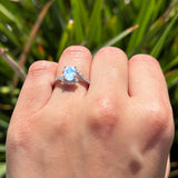 Oval Natural Stone Curved Art Deco Ring