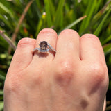 Oval Natural Stone Curved Art Deco Ring