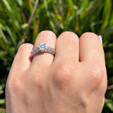 Vintage Style Round Natural Stone Solitaire Ring