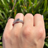 Vintage Style Round Natural Stone Solitaire Ring