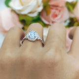 Oval Halo Vintage Style Statement Rings