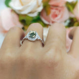 Oval Halo Vintage Style Statement Rings