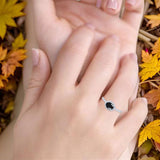 Art Deco Oval Natural Stone Solitaire Ring