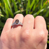 Vintage Style Oval Natural Stone Art Deco Ring