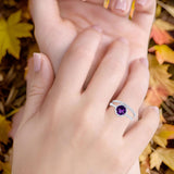 Two Piece Round Natural Stone Bridal Ring