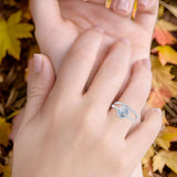 Two Piece Round Natural Stone Bridal Ring