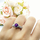 Two Piece Round Natural Stone Ring