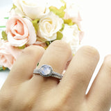 Two Piece Round Natural Stone Ring