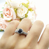 Two Piece Round Natural Stone Ring
