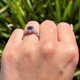 Art Deco Round Natural Stone Solitaire Ring