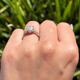 Art Deco Round Natural Stone Solitaire Ring