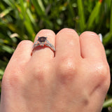 Art Deco Round Natural Stone Solitaire Ring