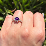 Vintage Style Round Natural Stone Flower Ring