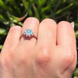 Vintage Style Round Natural Stone Flower Ring