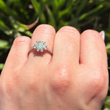 Vintage Style Round Natural Stone Flower Ring