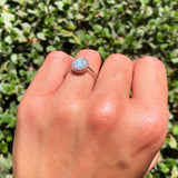 Vintage Style Oval Natural Stone Flower Ring