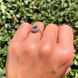 Vintage Style Oval Natural Stone Flower Ring