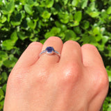 Vintage Style Round Natural Stone Solitaire Ring