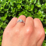 Vintage Style Round Natural Stone Solitaire Ring