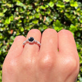 Vintage Style Round Natural Stone Beaded Ring