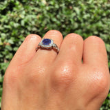 Art Deco Round Natural Stone Ring