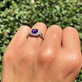 Art Deco Round Natural Stone Ring