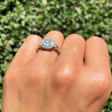 Art Deco Round Natural Stone Ring