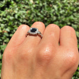 Art Deco Round Natural Stone Ring