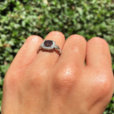 Art Deco Round Natural Stone Ring