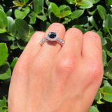 Vintage Style Round Natural Stone Wedding Ring