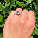 Vintage Style Round Natural Stone Wedding Ring