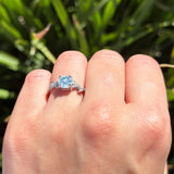 Art Deco Round Natural Stone Leaf Style Ring