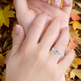Art Deco Round Natural Stone Halo Ring