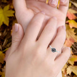 Art Deco Round Natural Stone Halo Ring