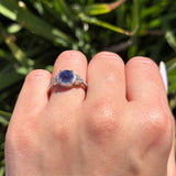 Art Deco Ring Round Natural Stone Beaded Ring