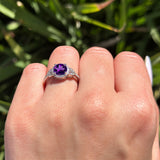 Art Deco Ring Round Natural Stone Beaded Ring