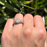 Art Deco Ring Round Natural Stone Beaded Ring