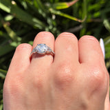 Art Deco Ring Round Natural Stone Beaded Ring