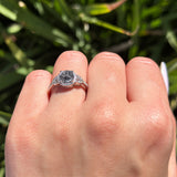 Art Deco Ring Round Natural Stone Beaded Ring