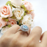 Vintage Style Round Natural Stone Cocktail Ring