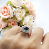 Vintage Style Round Natural Stone Cocktail Ring