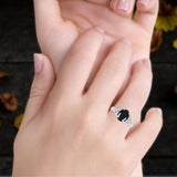 Art Deco Oval Natural Stone Trinity Ring