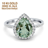 Pear Teardrop Halo Natural Diamond Ring