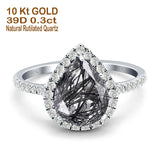 Pear Teardrop Halo Natural Diamond Ring