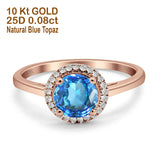 Round Halo Natural Diamond Ring