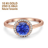 Round Halo Natural Diamond Ring